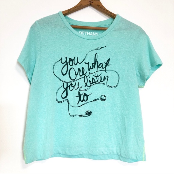 Bethany Mota Tops - You Are What You Listen To Soft Oversized Crop